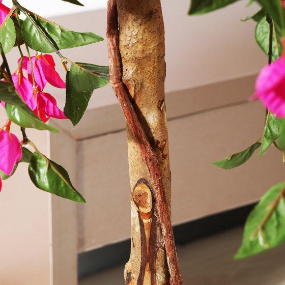 Artificial Bougainvillea Flowers Tree, Potted Plants with Wood Trunk and Pink Flowers for Housewarming Gift Decor Decoration Colorful home decor