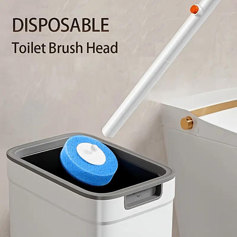 Toilet Brush with Wall Mounted Holder, 1 Set Disposable Toilet Cleaning Brush with Heads, Bathroom Cleaning Tool for Home Hotel Dormitory