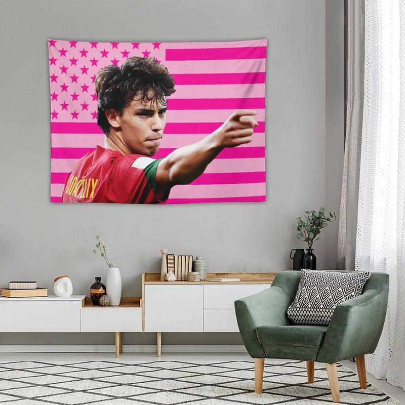 Joao Celebrity and Decorations Stuff American Pink Flags Wall Funny Tapestry Hanging Felix Merch for Dorm Bedroom Decorative Aesthetic Tapestries