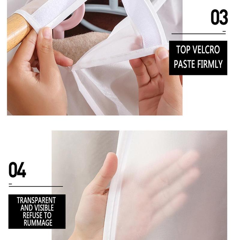 Clear Clothes Dust Cover, 1 Count Hanging Clothes Coat Storage  Dust Bag with Zipper, Home Organizer for Bedroom, Wardrobe, Closet