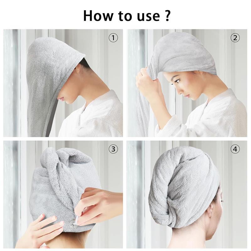 2 Pack Microfiber Hair Towel Wrap for Women Super Absorbent Quick Dry Hair Turban for Drying Curly, Long & Thick Hair 10 inch X 26 inch Set Light