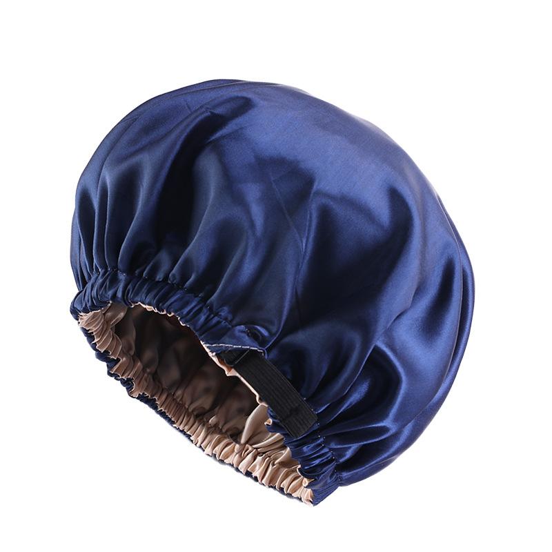 Unscented Silk Satin Sleep Cap Bonnet with Wide Brim – Comfortable Elastic Band Shower Caps for Daily Use