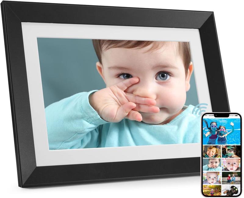 Christmas gift Benibela Digital Picture Frame - 10.1 Inch WiFi AI Smart Electronic Photo Frame with IPS Touch Screen, AI Recognition, 2 Filter, 32GB Slideshow Display, Share Photo Video Anywhere via Email USB