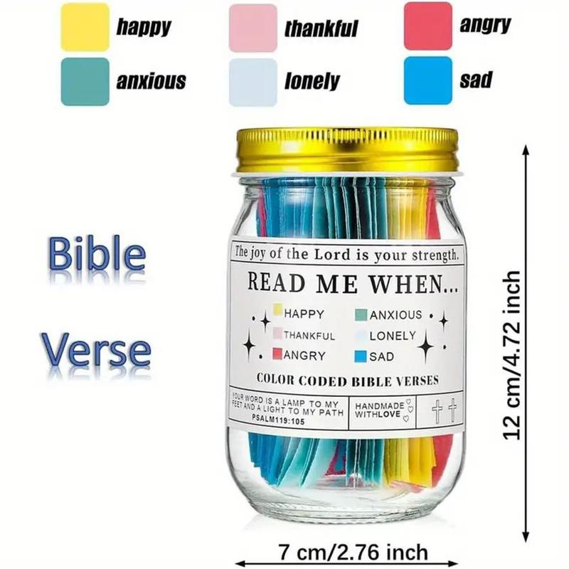 Bible Verse Jar, 1 Count Scripture Jar, Bible Verses in A Jar, Religious Decorations, Religious Gift for Friend, Home Decor