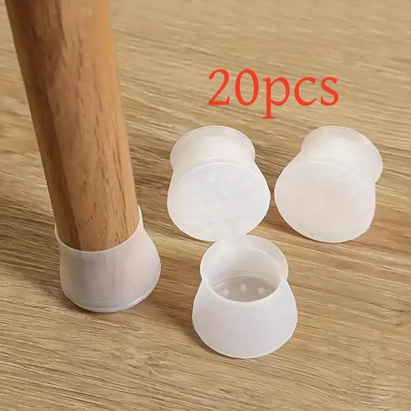 Silicone Chair Leg Cover (20pcs), Non-slip Furniture Leg Protector, Round Table Leg Protective Pad, Household Floor Safety Pad