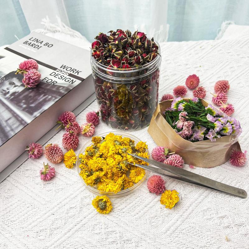 Dried Flower Pack, Natural Dried Flower Herbs Set for Gifts, DIY Candle & Soap Making Supplies for Home Room Decor