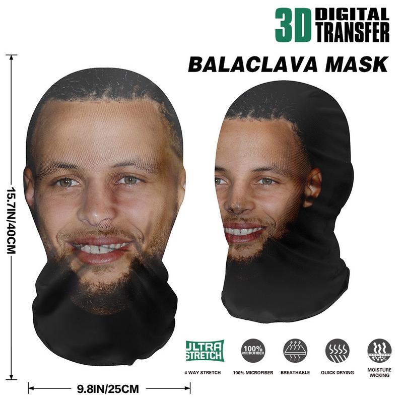 KOL RapStar Stephen Curry Basketball Mesh Mask - Funny Prank Party Headgear for Halloween, Lightweight and Comfortable