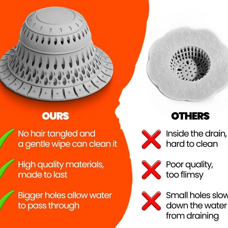 Drain Hair Catcher 1 Pack - for Shower, Bathtub, Tub Drains, Cover & Protector for Pop-Up and Regular Drains in Bathroom