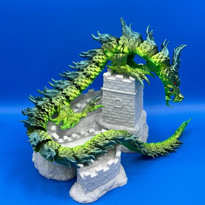 Stunning articulated 21” Chinese dragon with optional Great Wall display stand (Dragon and stand sold separately)