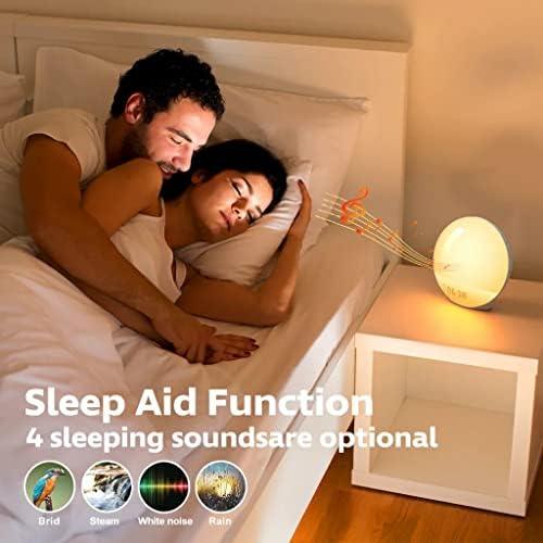 Alarm Clock - Adjustable and Smart Wake Up Light with Sunrise ,7Color Nightlight,7 Alarm Soundsfor Heavy Sleepers, Birthday Gift, Holiday Gift,Christmas Gift