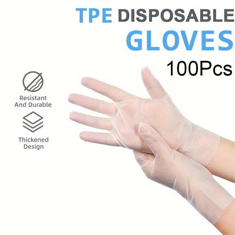 Disposable Gloves, 100pcs Durable Waterproof Disposable Gloves, Disposable Tableware Supplies for Kitchen, Beauty, Pet Care, Garden, Picnic