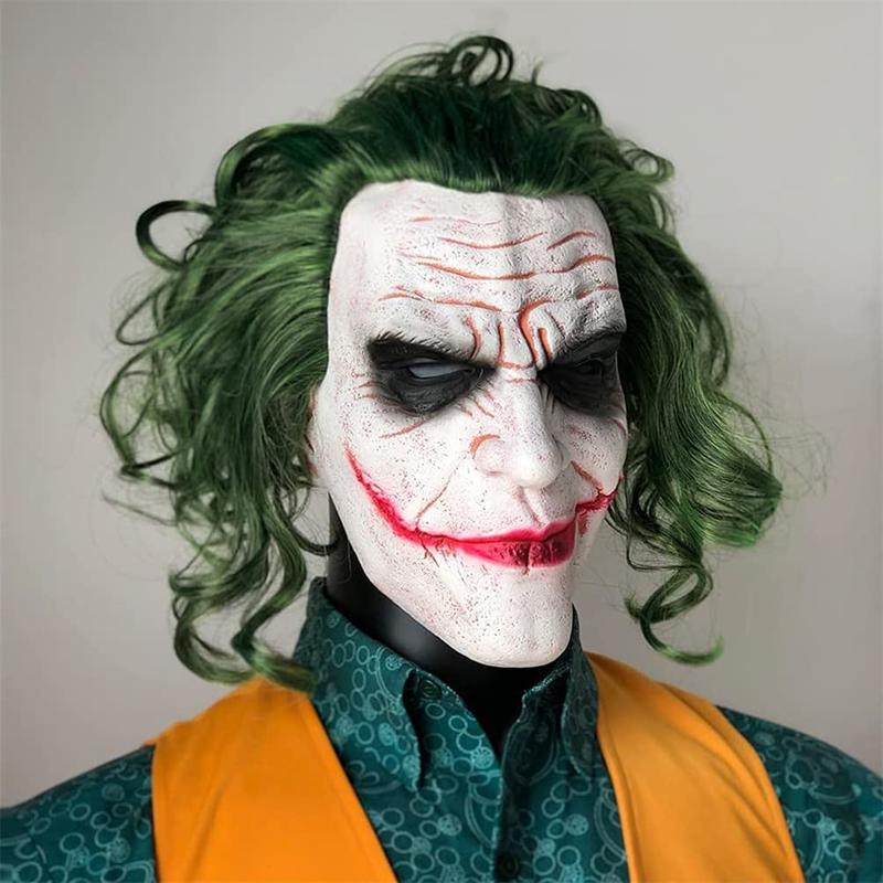 Joker Mask Joker Costume Men Latex Mask Costume Cosplay Man Halloween Adult Role Play Costumes Dress Up Party Props Joker Clown Halloween Scray Mask Latex Creepy Realistic Halloween Horror Mask