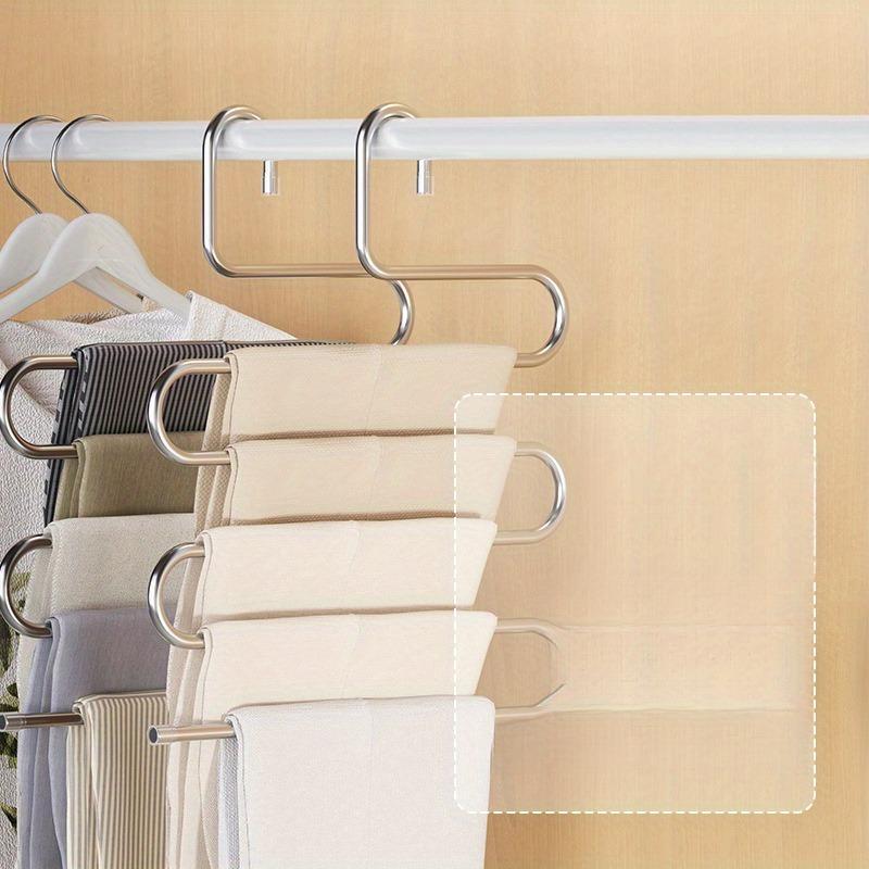 Stainless Steel Pants Hanger, 1 Count S-shaped Non-slip Pants Hanger, Multifunctional Clothes Hanger for Home Bedroom Closet