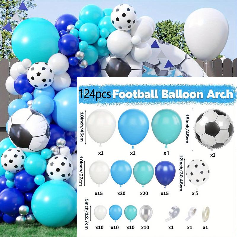 Football Themed Balloon Arch Kit, 124pcs Mixed Color Balloon Garland Kit, Party Decor for Birthday Party Wedding Anniversary