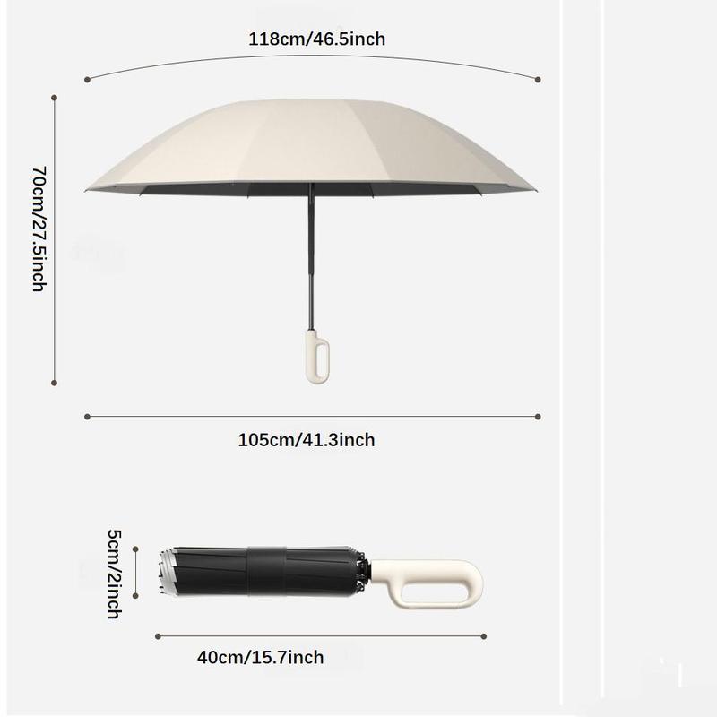 Minimalist Solid Color Automatic Umbrella, Creative Ring Handle Umbrella, Foldable Umbrella for Outdoor, Portable Umbrella for Men & Women, Travel Essentials