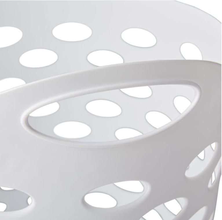 Flexible Round Laundry Hamper - White, Perfect for Home Organization