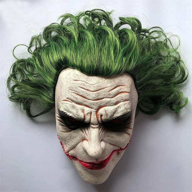 Joker Mask Joker Costume Men Latex Mask Costume Cosplay Man Halloween Adult Role Play Costumes Dress Up Party Props Joker Clown Halloween Scray Mask Latex Creepy Realistic Halloween Horror Mask