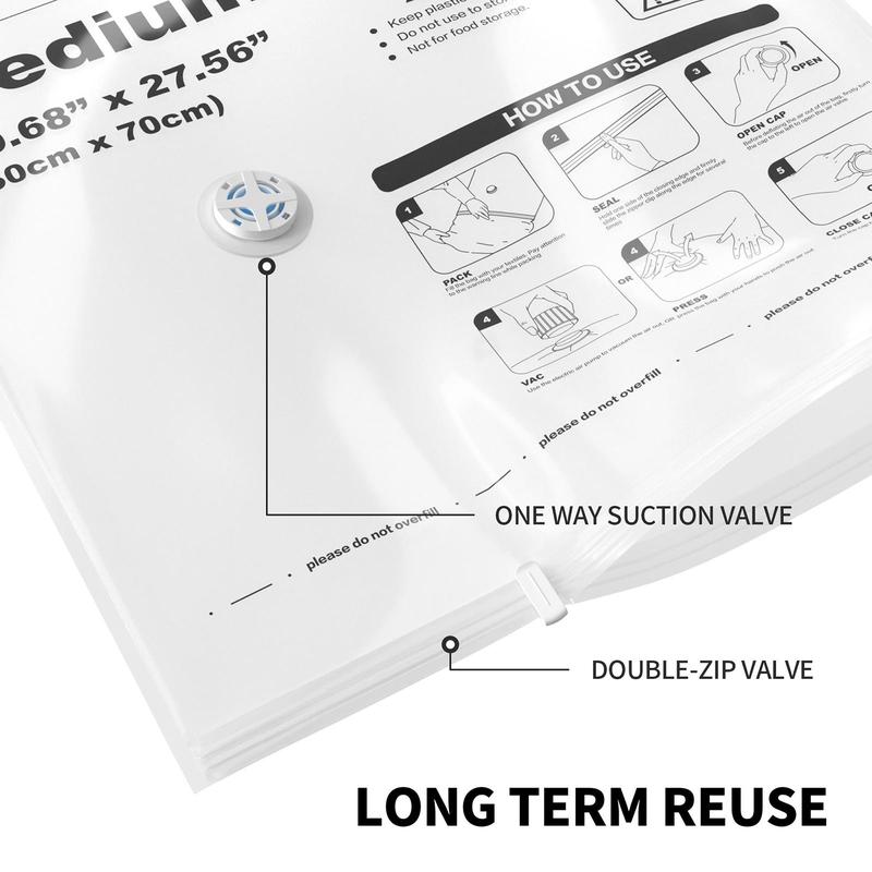 PressSeal Vacuum Storage Bag with Electric Pump, 12 18 Pack Space Saver Vacuum Storage Bags, Summer Reusable Clothes Storage Bag Organizer for Clothing, Clothes, Comforters and Blankets