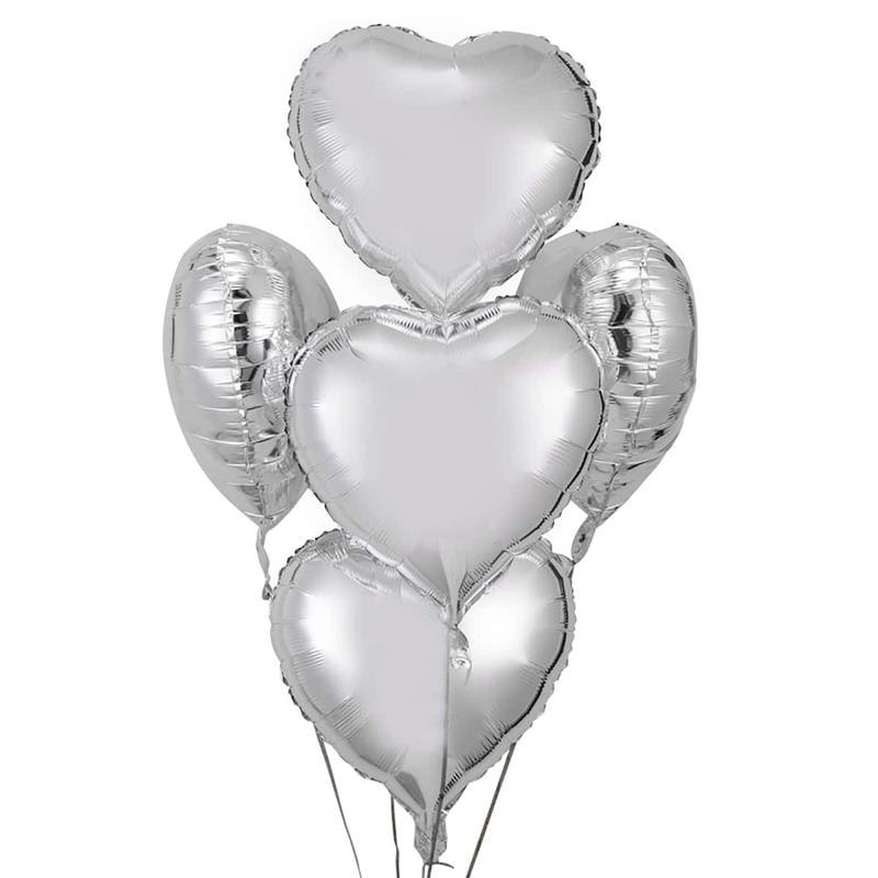 Heart Shaped Decorative Balloon Set, 5 Counts Romantic Love Heart Shaped Balloon Decoration For Home Party Engagement Festival Wedding