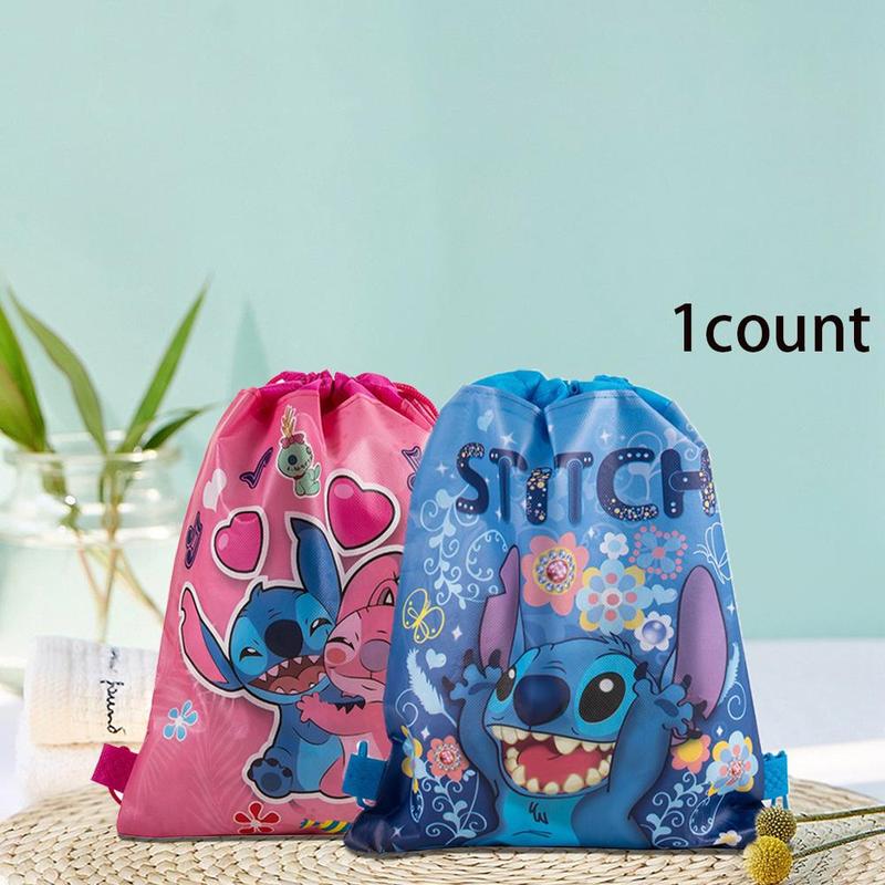 DISNEY Cute Drawstring Non Woven Bag, 1 Count Creative Double Sided Drawstring Non Woven Bag, Kitchen Storage Bag for Home Dormitory Dining Room