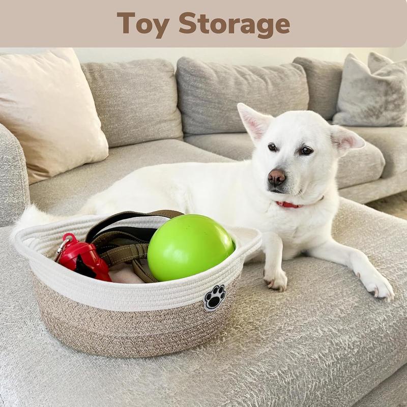 Dog Toy Basket Small Gift Basket for Baby, Storage Basket for Nursery, Woven Basket for Dog Cat Storage, Pet Plastic