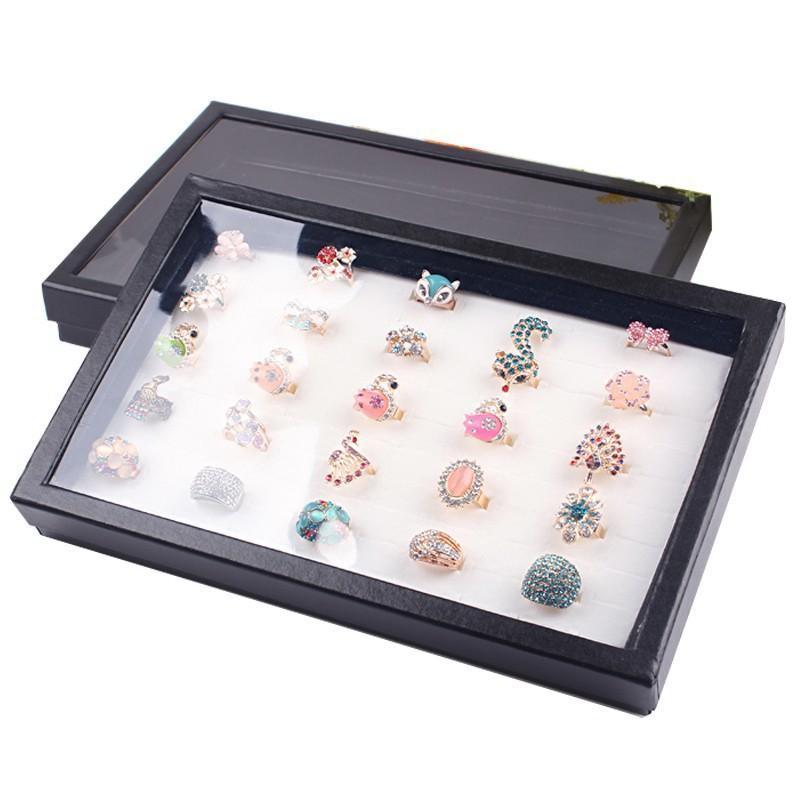 Jewelry Storage Box With Clear Lid, 1 Count Rectangular Multi Grid Jewelry Organizer, Jewelry Display Case For Ring Earrings Necklace