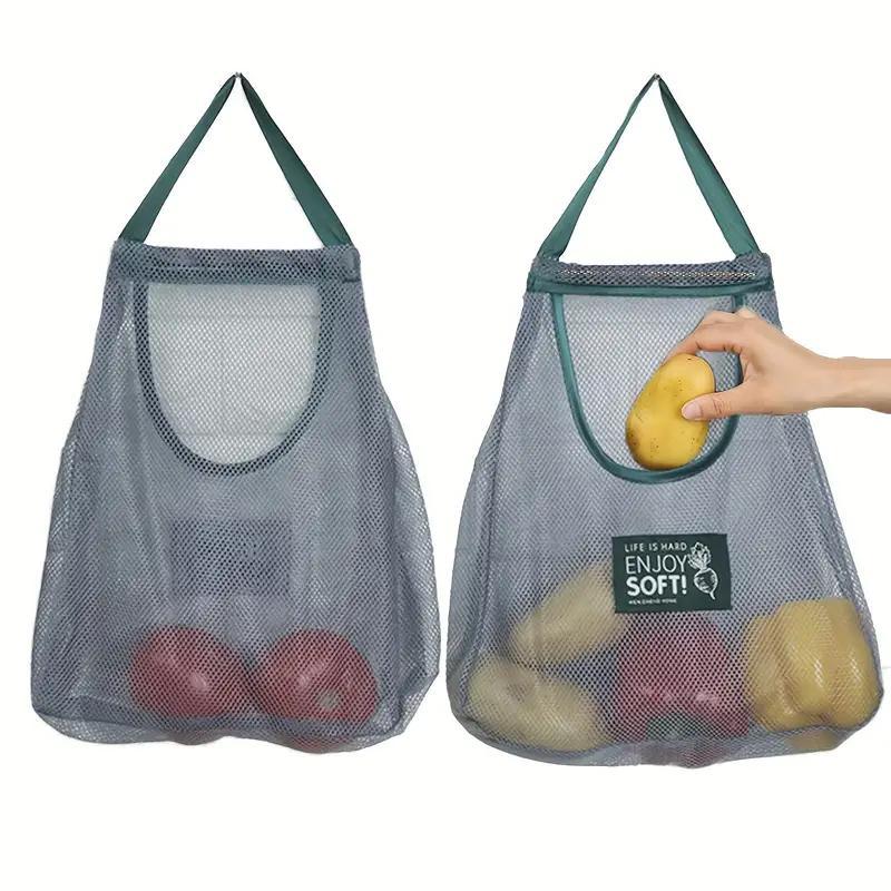 Mesh Hanging Storage Bag, 1 Count Durable Mesh Storage Bag with Handle, Hanging Storage Organizer for Garlic, Potato, Onion