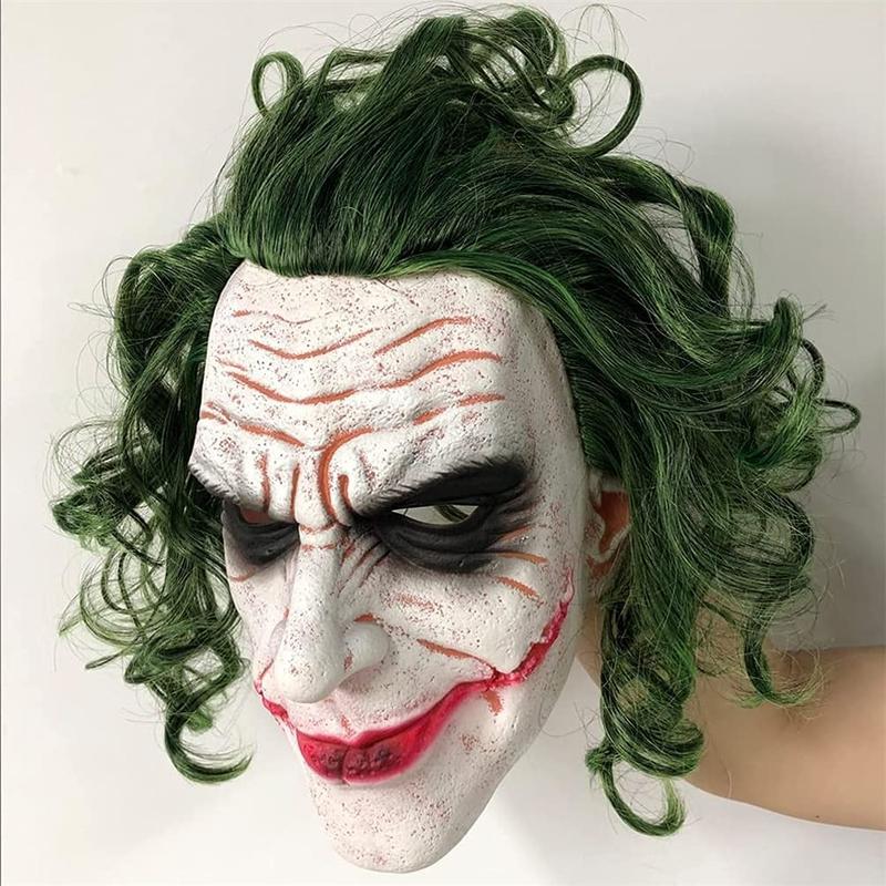 Joker Mask Joker Costume Men Latex Mask Costume Cosplay Man Halloween Adult Role Play Costumes Dress Up Party Props Joker Clown Halloween Scray Mask Latex Creepy Realistic Halloween Horror Mask