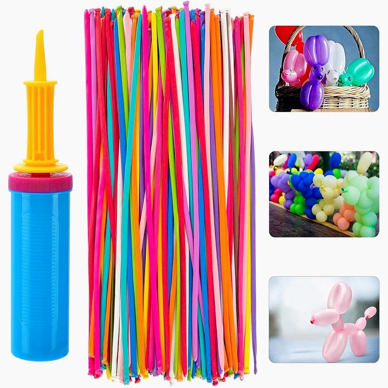 Latex Twisting Balloons, 260 N Balloons Kit for Balloon Animals with 2 Pumps, Professional Long Balloons to Make Animal for Birthday Party Clowns Wedding Decorations 100 count