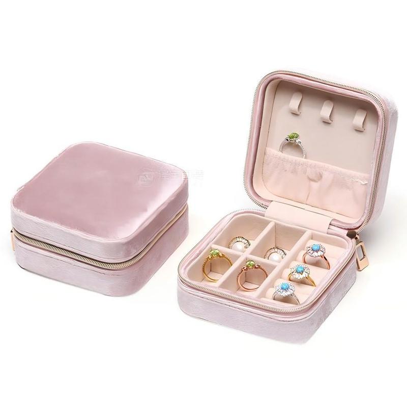 Portable Mini Velvet Jewelry Box, 1 Count Simple Multi-grid Jewelry Storage Box, Jewelry Organizer, Jewelry Storage Box for Travel, Home Organizer