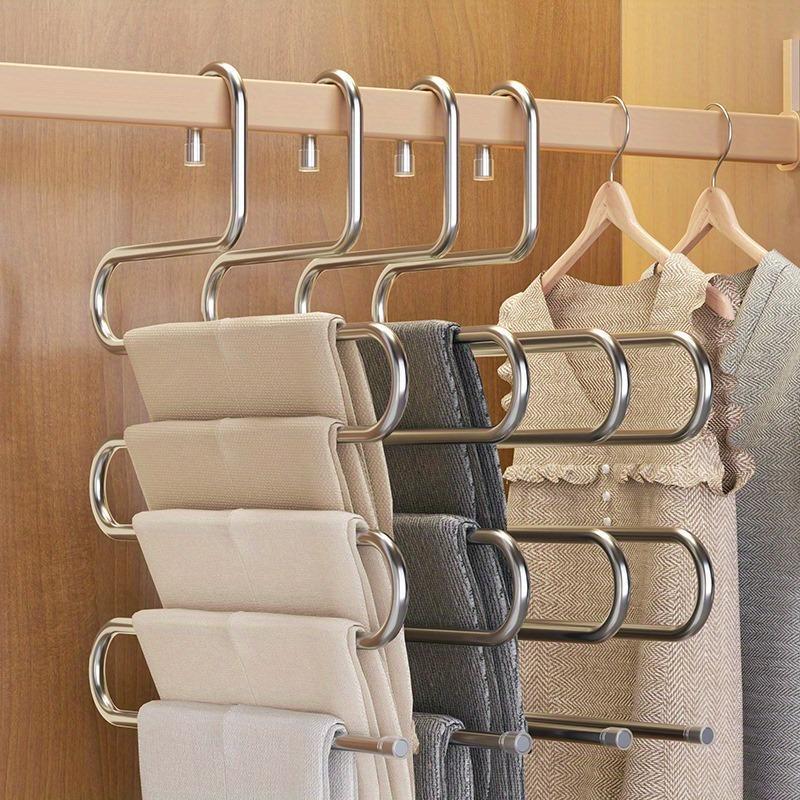 Stainless Steel Pants Hanger, 1 Count S-shaped Non-slip Pants Hanger, Multifunctional Clothes Hanger for Home Bedroom Closet