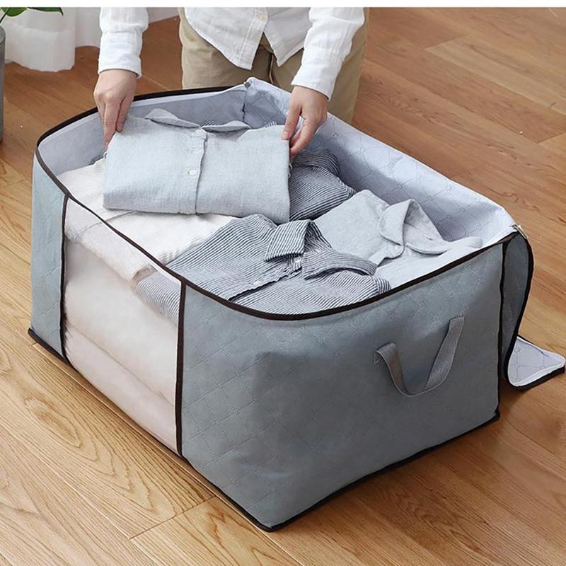 Large-capacity Clothing Moisture-proof Storage Bag, 1 Count Foldable Thickened Storage Bag With Zipper, Clothing Storage Bag For Home & Travel & Moving