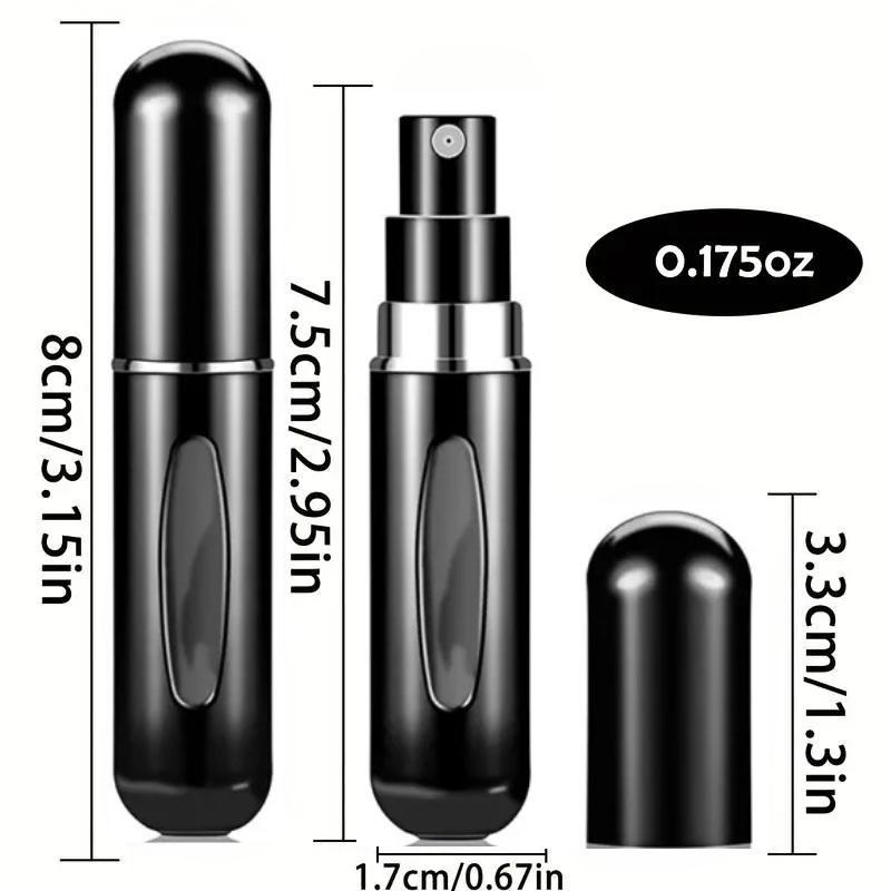 5ML Perfume Spray Bottle, 2 Counts Portable Refillable Perfume Atomizer, Perfume Dispenser Bottle, Perfume Storage Bottle for Home & Travel