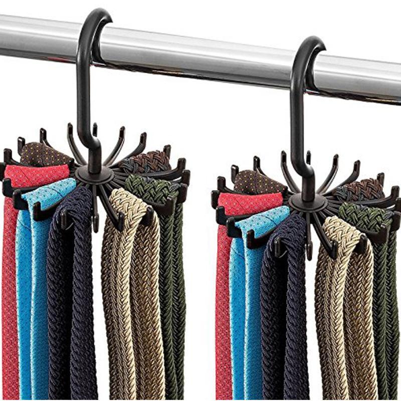 Rotatable 20-claw Tie Hanger, 1 Count Multifunctional Scarf Storage Rack, Home Organizer for Wardrobe Cloakroom