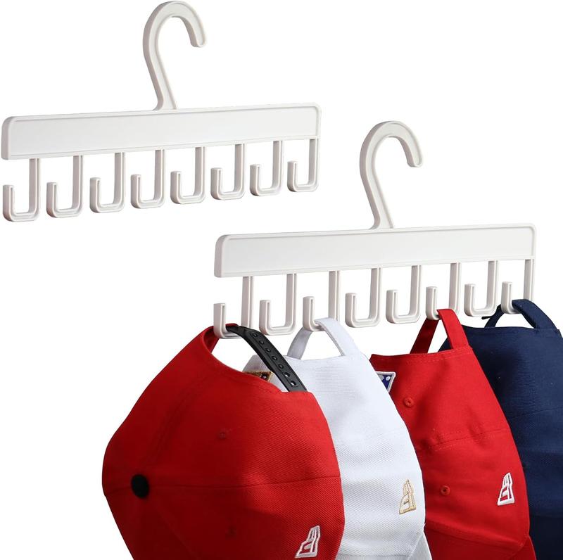 2 count Hat Hangers for Closet, Hat Organizer for Baseball Caps, Hat Racks with 16 Hooks