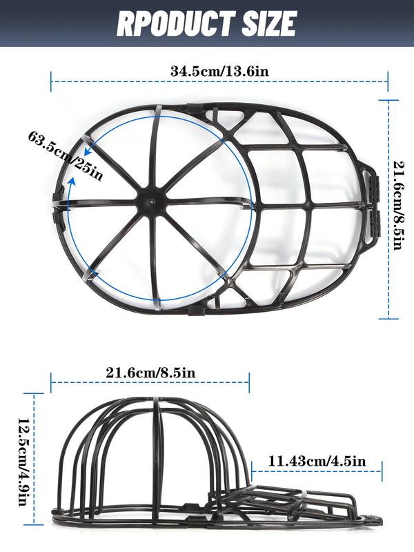 4 Pack Baseball Hat Washer Caps,Hat Cleaner Fit Ball Hat Washer Frame Cage,Hat Protector Racks for Washing Machine（2 White 2 Black）