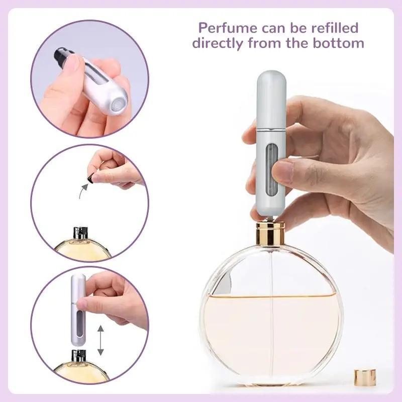5ML Perfume Spray Bottle, 2 Counts Portable Refillable Perfume Atomizer, Perfume Dispenser Bottle, Perfume Storage Bottle for Home & Travel