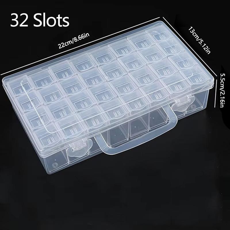 Clear Diamond Art Painting Tool Storage Box, 32 42 48 64 Grids DIY Diamond Art Painting Tools Bead Storage Box, Transparent Box Accessories, Christmas Gift