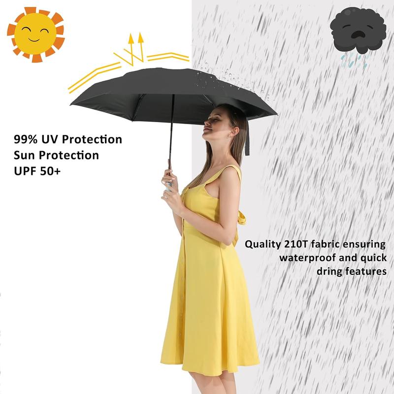 Travel Mini Umbrella for Purse With Case-Small Compact UV Umbrella Protection Sun-Lightweight Tiny Pocket Umbrella with Case for Women, Girls