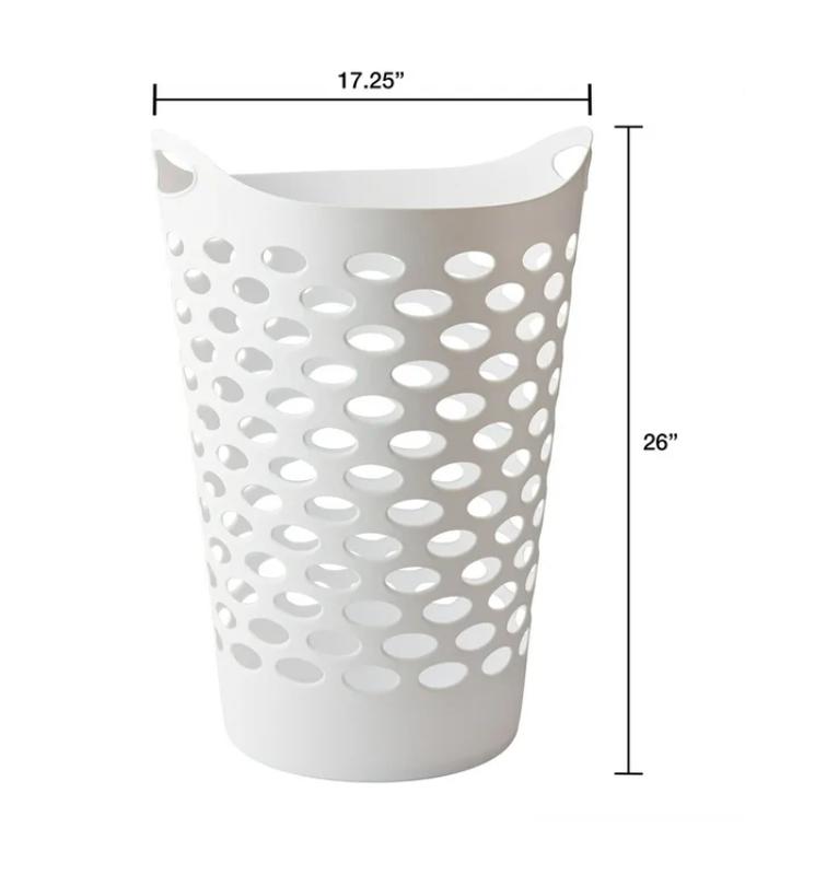 Flexible Round Laundry Hamper - White, Perfect for Home Organization