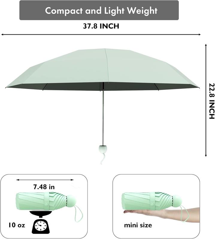 Mini Travel Umbrella Compact, Small Umbrella for Travel, Mini Umbrella for Purse, Sun Umbrella UV Protection, Tiny Pocket Folding Umbrella, Lightweight Portable Umbrella Windproof Parasol for Women and Men