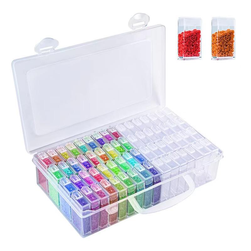 Clear Diamond Art Painting Tool Storage Box, 32 42 48 64 Grids DIY Diamond Art Painting Tools Bead Storage Box, Transparent Box Accessories, Christmas Gift