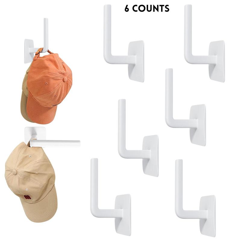 Baseball Cap Hook, 6counts set Wall Mounted Hat Storage Sticky Hook without Hat, Home Organizer Storage, Summer for Gift, Unique Furniture for Bedroom