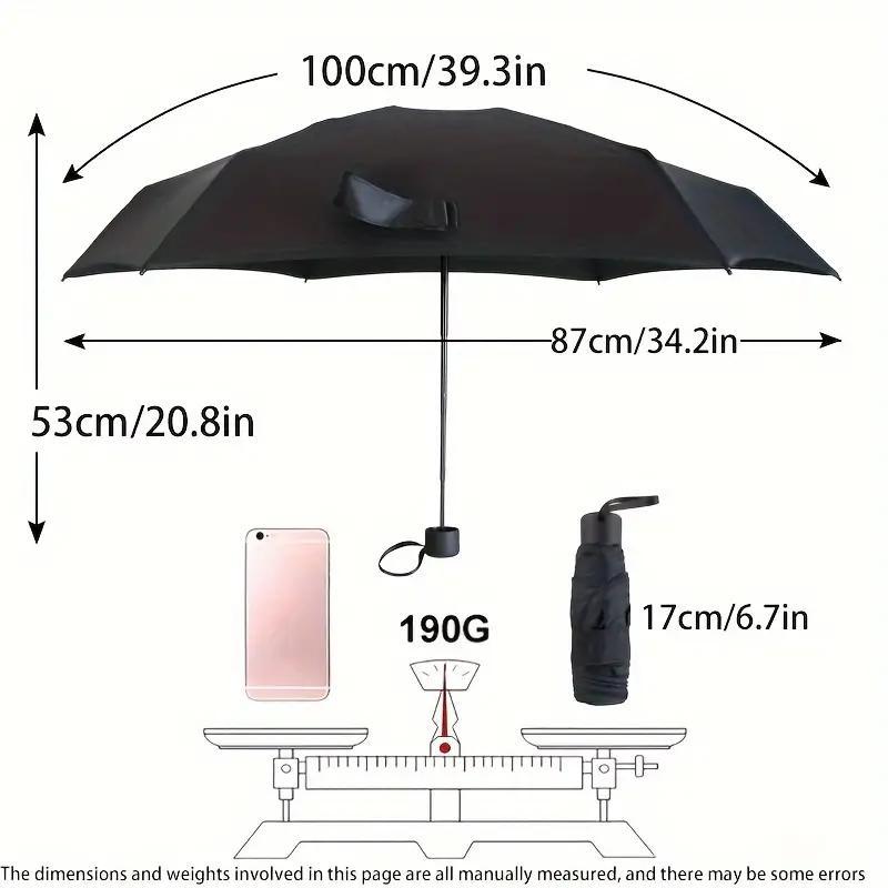 Mini Folding Umbrella, 1 Count Portable Foldable 6 Rib Pocket Umbrella for Sun & Rain, Windproof Umbrella for Outdoor Travel