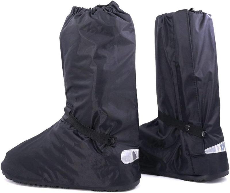 Black Men  Rainstorm Rainy Day Rain Suit Raingear  Outdoor Protective Gear Rain Boot Shoe Cover Zipper  10 11 Euro 44 45 Black