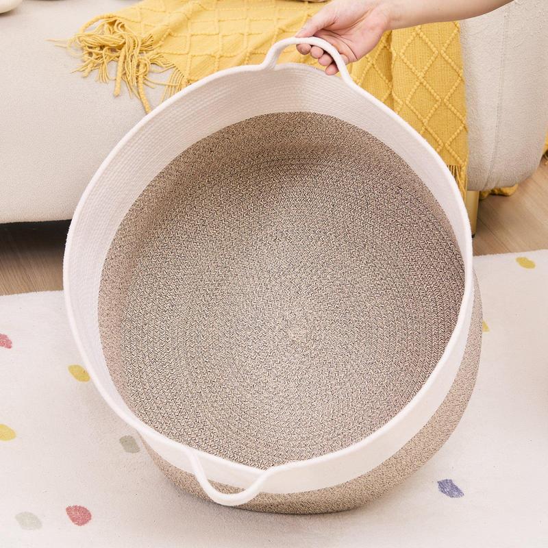 VEVOR Cotton Rope Storage Basket 87L Woven Blanket Basket 20 x 20 x 14 in