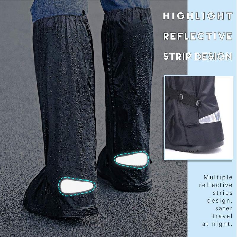 Black Men  Rainstorm Rainy Day Rain Suit Raingear  Outdoor Protective Gear Rain Boot Shoe Cover Zipper  10 11 Euro 44 45 Black