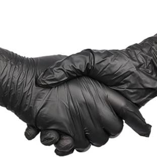 Synmax Black Vinyl Disposable gloves - Latex-Free & Powder-Free Cleaning Food Gloves Hand Household Smooth Texture Box