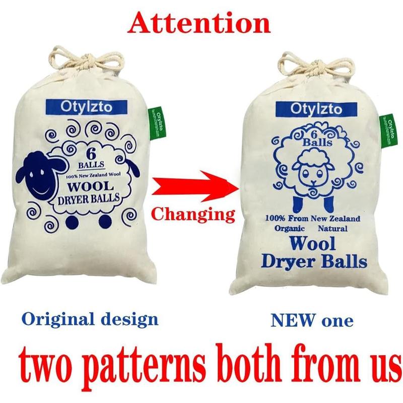 Wool Dryer Balls 6-Pack, Drying Balls for Laundry,Reusable As Natural Fabric Softener, Reduce Clothing Wrinkles, Drying Clothes Faster