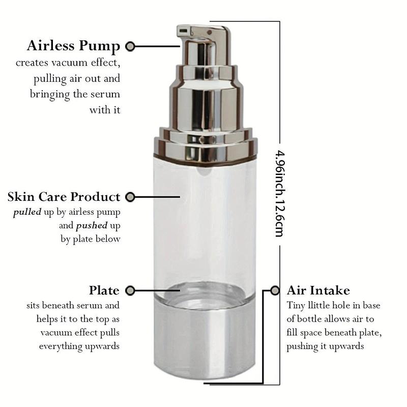 Vacuum Pump Bottle, 1oz Lightweight Portable Travel Lotion Dispenser For Makeup Foundation, Serum & Cream, Refillable Empty Leak-proof Cosmetic Bottle For Skincare